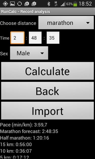 RunCalc - Running Calculator截图4