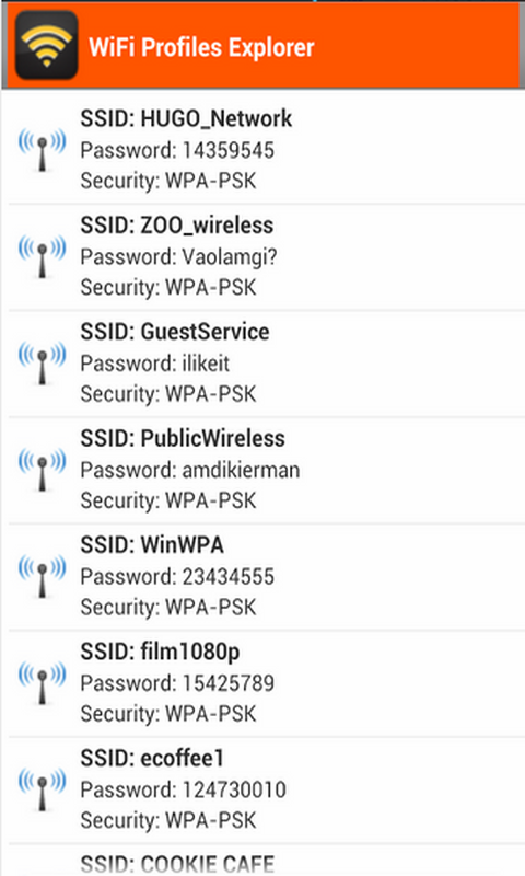 WiFi IP和密码管理器截图2