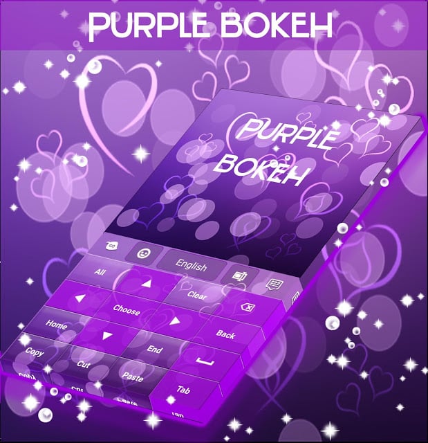 紫色背景虚化的键盘心截图2