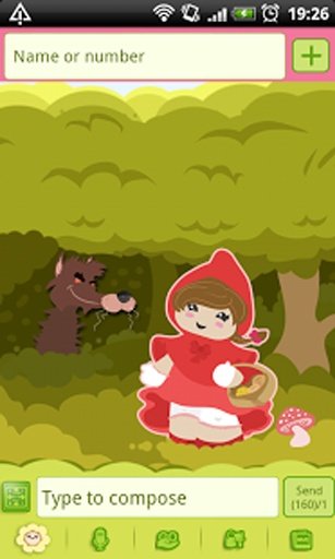 GO SMS Red Riding Hood Theme截图1