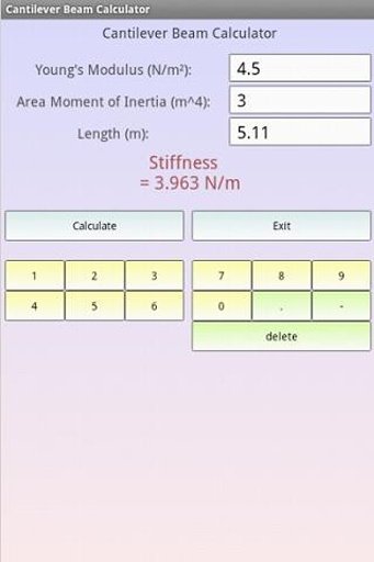 悬臂梁计算器截图3