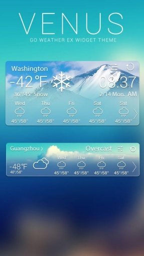 VENUS THEME GO WEATHER EX截图2