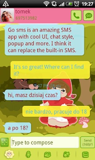 GO SMS Red Riding Hood Theme截图10