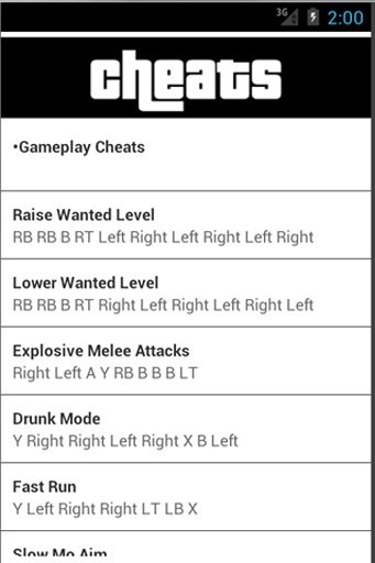 Cheats GTA截图4