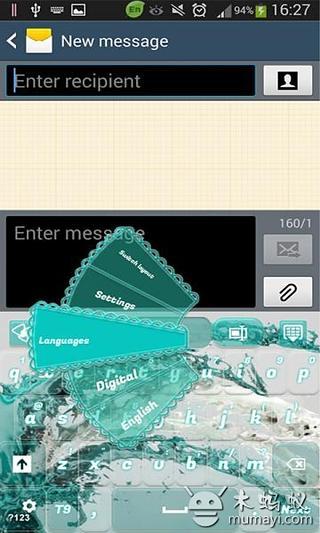 GO Keyboard 3D Water Theme截图4