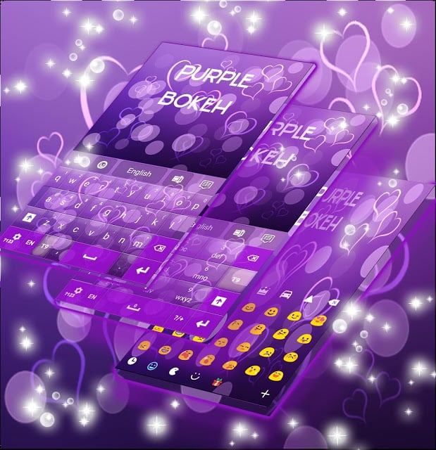 紫色背景虚化的键盘心截图9
