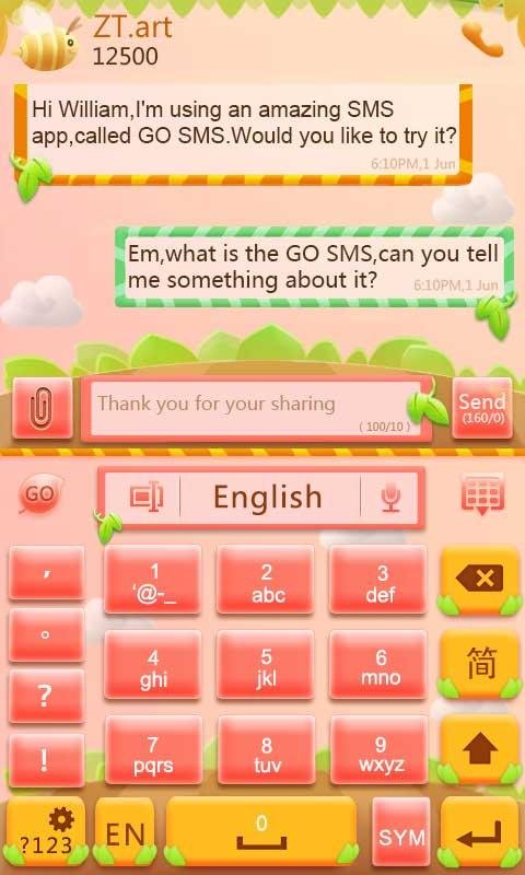 Cute Garden Go keyboard Theme截图5