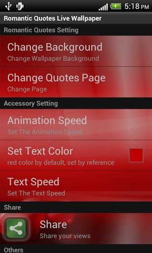 Romantic Quotes Live WallPaper截图7
