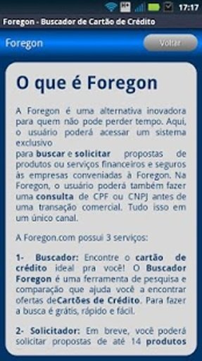 Buscador de Cart&atilde;o de Cr&eacute;dito截图10