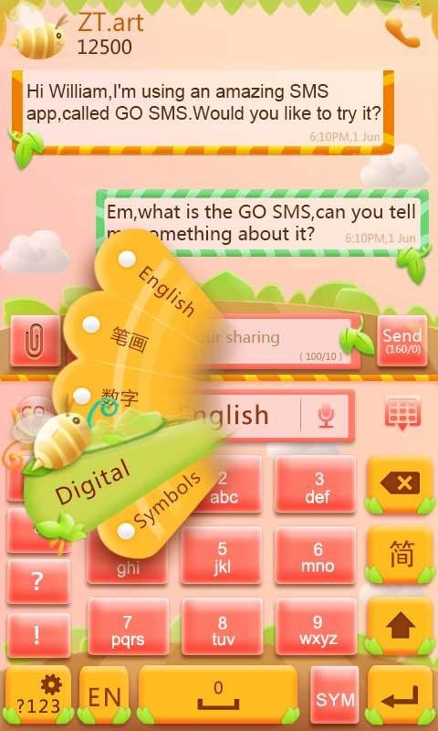 Cute Garden Go keyboard Theme截图2