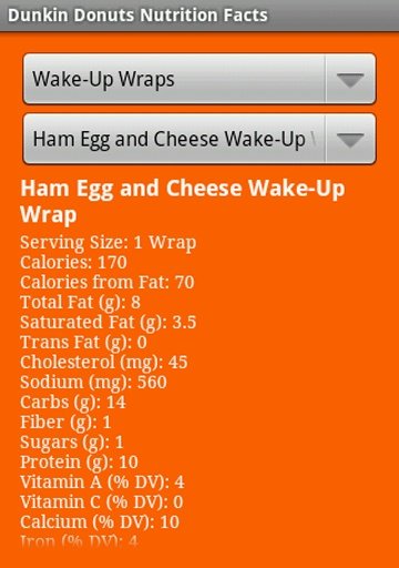 Dunkin Donuts Nutrition Facts截图8