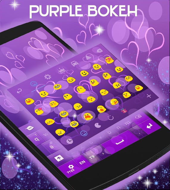紫色背景虚化的键盘心截图6