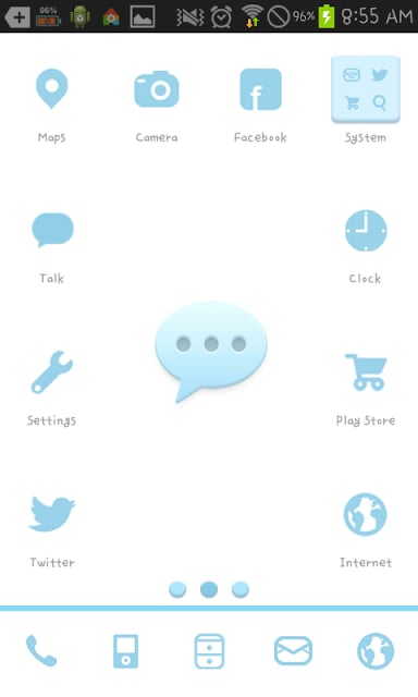 Blue Ocean go launcher theme截图4