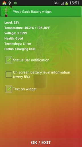 Weed Ganja Battery Widget截图2