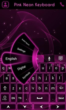 粉红色霓虹灯GO主题键盘截图