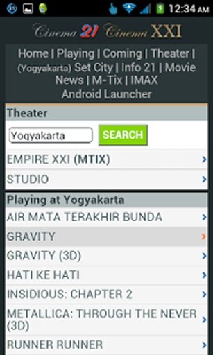 Jadwal Bioskop Cineplex 21截图7