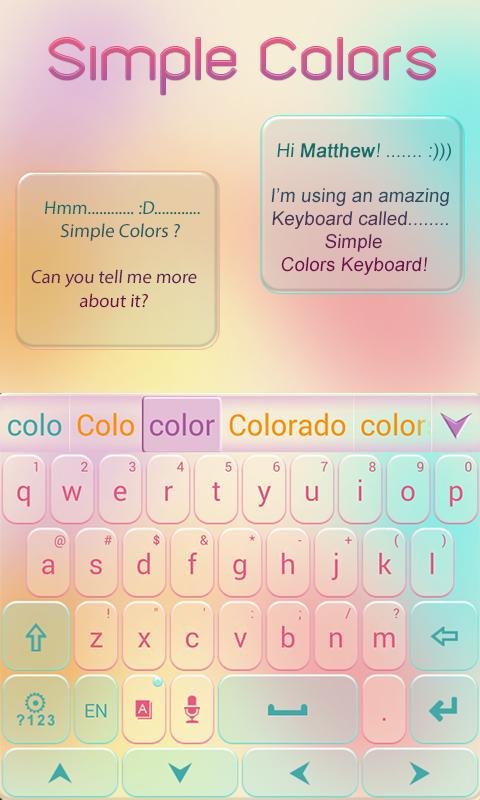 Simple Colors Keyboard Theme截图5