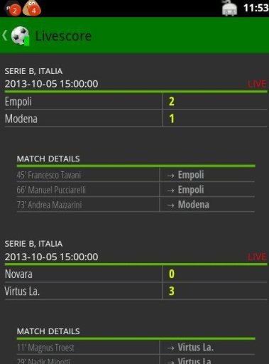 Livescore: Diretta Gol截图10