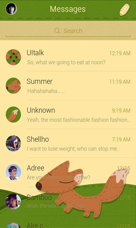 (FREE)GO SMS FOX THEME截图4