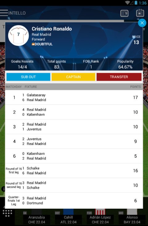 UEFA Champions League Fantasy截图2