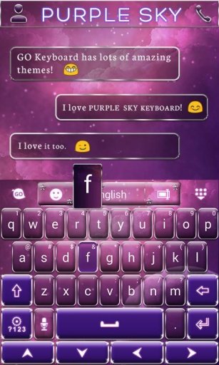 Purple Sky GO Keyboard Theme截图6