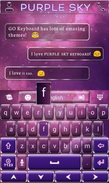 Purple Sky GO Keyboard Theme截图