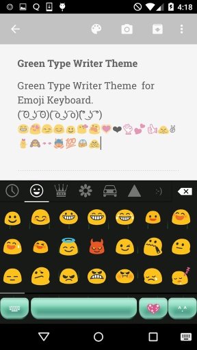 Green Type Writer Emoji Keyboard截图1