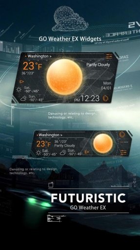 FUTURISTIC THEME GO WEATHER EX截图4