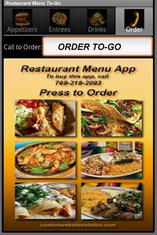 Restaurant To-Go Menu App截图1