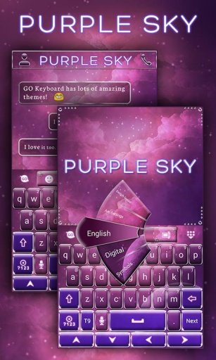 Purple Sky GO Keyboard Theme截图5