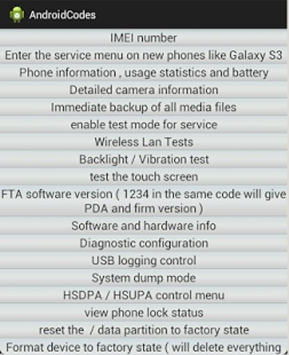 Android Codes secret reveald截图3