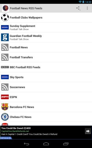 Football News RSS Feeds截图4