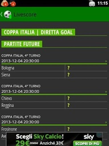 Livescore: Diretta Gol截图3