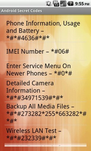Android Secret Codes截图2