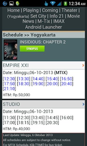 Jadwal Bioskop Cineplex 21截图4