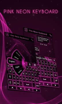 粉红色霓虹灯GO主题键盘截图