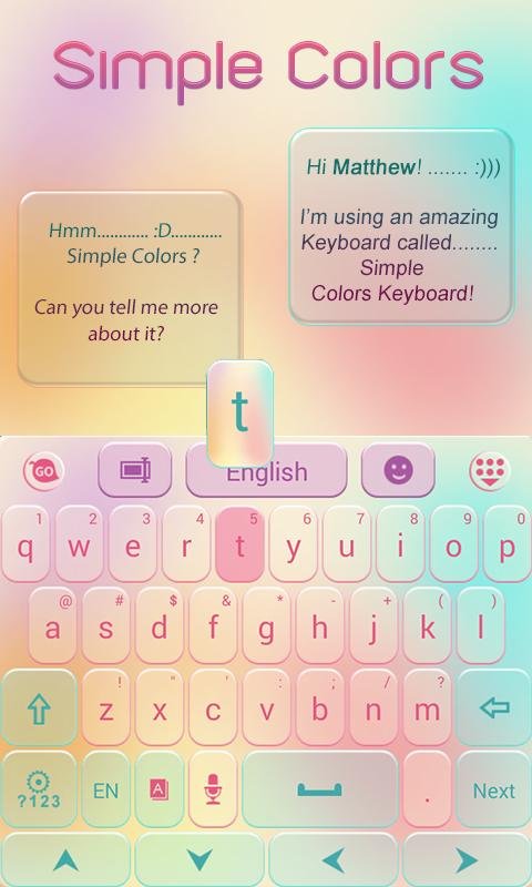 Simple Colors Keyboard Theme截图9