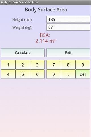 Body Surface Area Calculator截图2