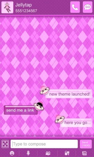 Sock Monkey Purple SMS Theme截图5