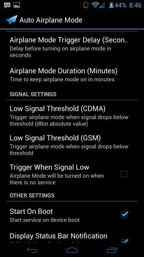 Auto Airplane Battery Saver截图1