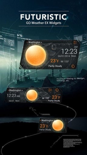 FUTURISTIC THEME GO WEATHER EX截图3