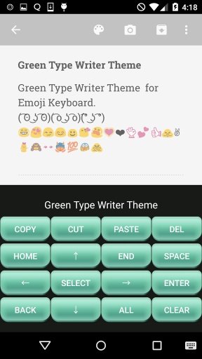 Green Type Writer Emoji Keyboard截图2