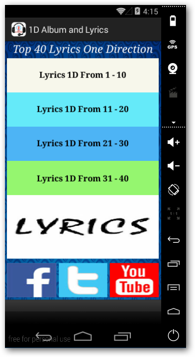 1D Album and Lyrics截图1