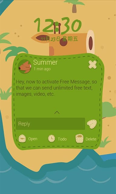 (FREE)GO SMS FOX THEME截图7