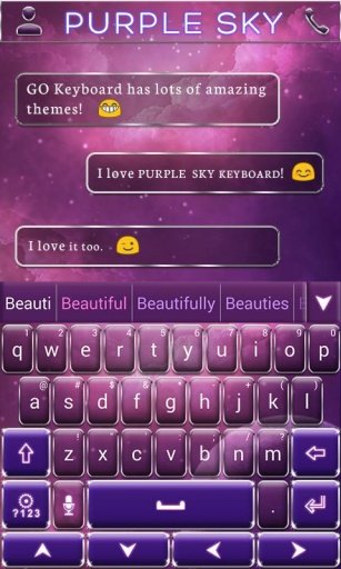 Purple Sky GO Keyboard Theme截图3