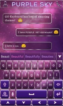 Purple Sky GO Keyboard Theme截图