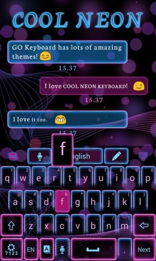 Cool Neon GO Keyboard Theme截图3