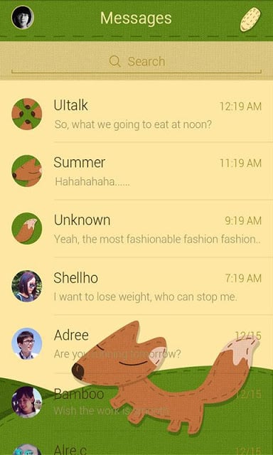 (FREE)GO SMS FOX THEME截图5