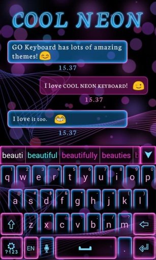 Cool Neon GO Keyboard Theme截图4