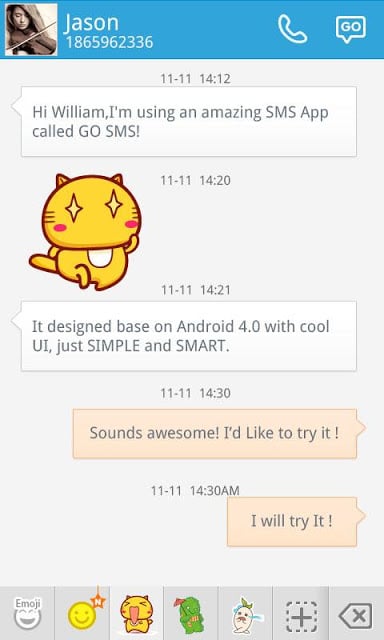 GO SMS HAMI ANIMATED STICKER截图8